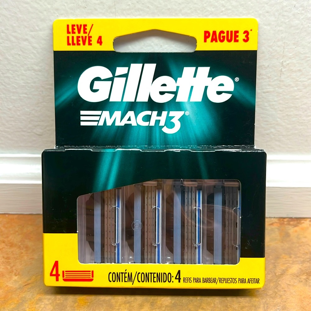 New Gillette Mach3 Razor Blade Heads (4 pk)